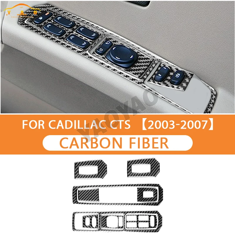 

Carbon Fiber For Cadillac CTS 2003 2004 2005 2006 2007 Window Lift Panel Decoration Cover Trim Sticker