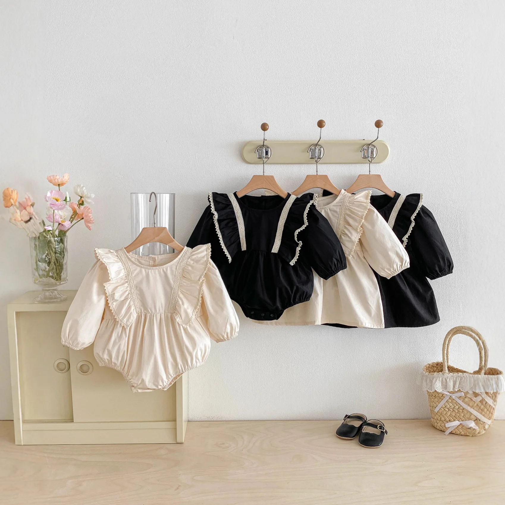 

Girls' Autumn New Clothes Girls' Embroidered Retro Princess Skirt Infant Climbing Clothes Harper Children's Sisters Clothes