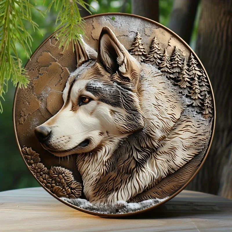 

Alaskan Malamute Dog 8x8" Aluminum Wall Art - Perfect Father's Day Gift, Vintage-Inspired Metal Sign for Home & Office Decor