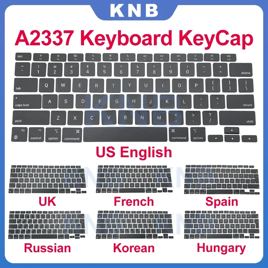 Laptop A2337 Schlüssel Tastenkappen Tastenkappe Tastaturen Tastenkappe US UK Russisch Französisch Spanien EU für MacBook Air 13" M1 A2337 EMC 3598 2020
