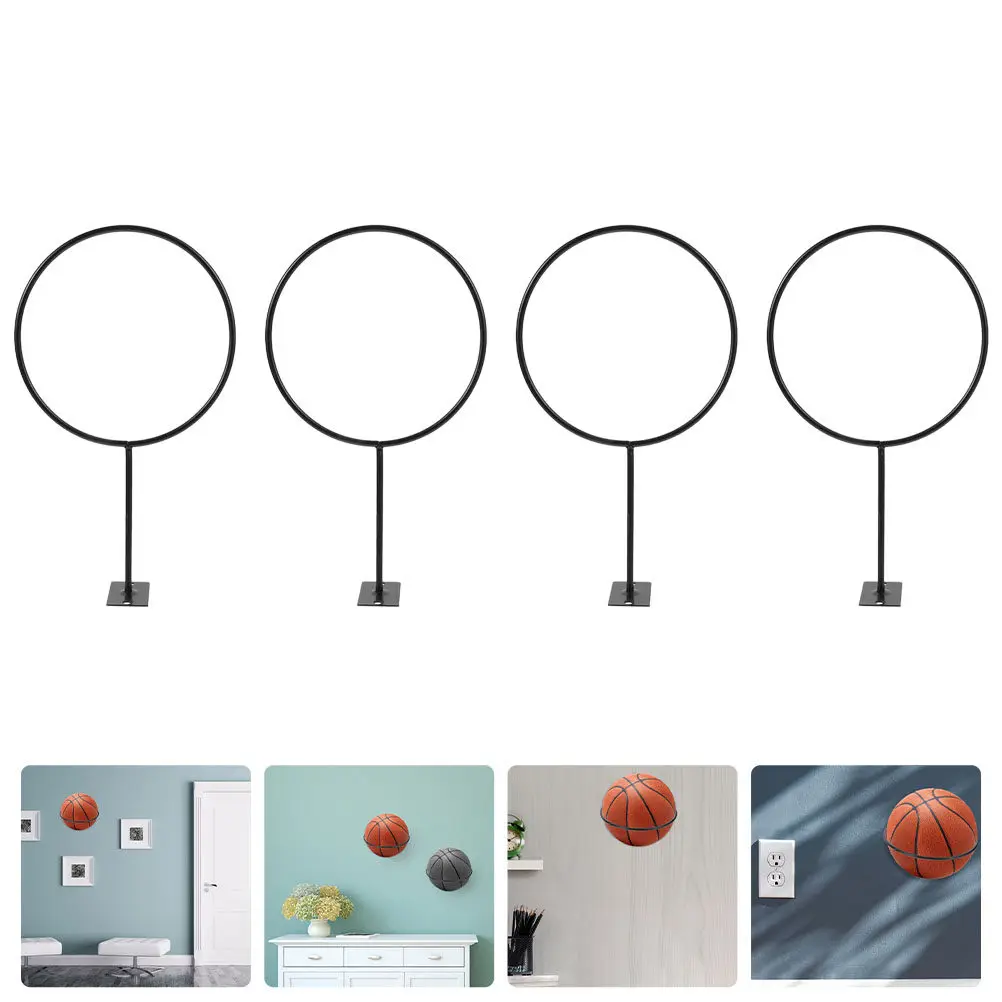 

1Set Wall Mount Basketball Holder Iron Football Display Rack Rugby Ball Stand Sports Balls Storage Shelf for Home Living Room