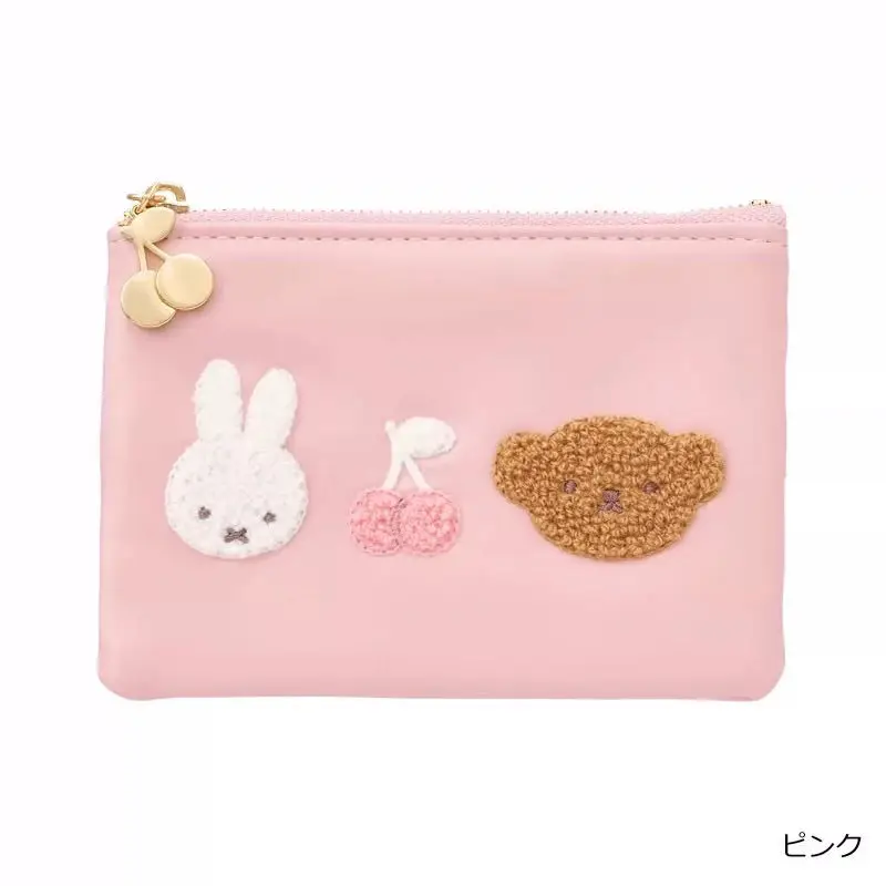 Kawaii Miffy Cartoon Cute Embroidery Pattern Coin Purse Tissue Bag Small Object Storage Bag Red Envelope Christmas Gift