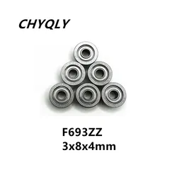 10Pcs F693ZZ 3x8x4 mm Flange Bearings Deep Groove Ball Bearing High Quality F693