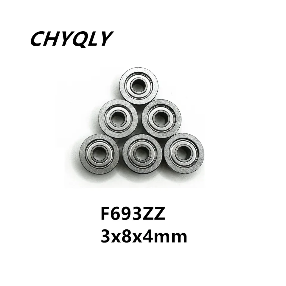 10Pcs F693ZZ 3x8x4 mm Flange Bearings Deep Groove Ball Bearing