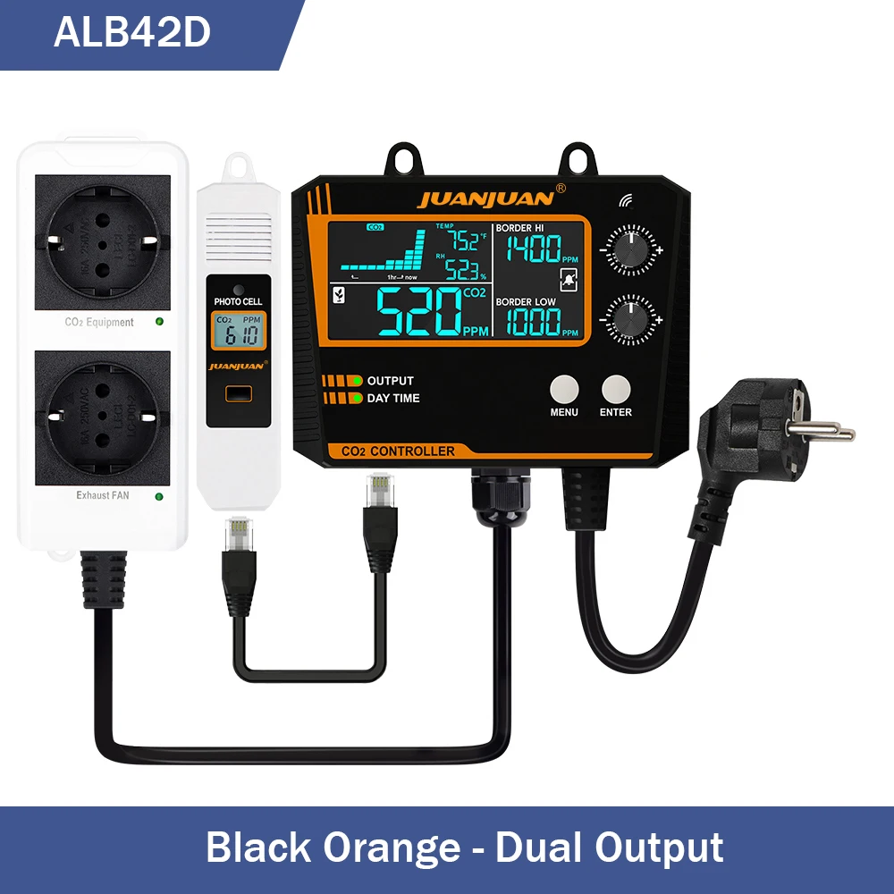 Digitale CO2 Controller Luchtkwaliteit Monitor 0 ~ 5000ppm CO2 Concentratie Detector Kooldioxide Regulator voor Plant Kas - afbeelding 1