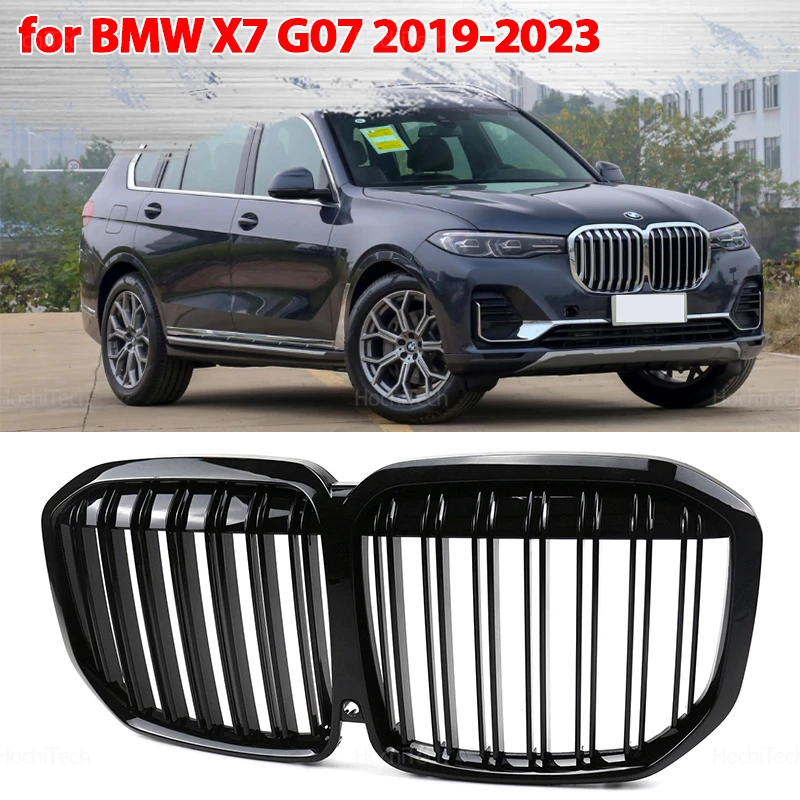 

Высококачественная решетка переднего бампера автомобиля для BMW X7 G07 Pre-facelift 2019 2020 2021 2022, сменная черная решетка с двойной планкой