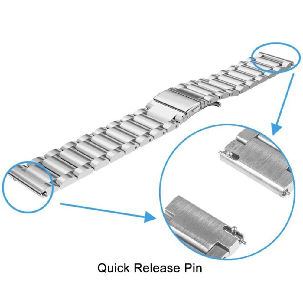 

24Mm Stainless Steel Watch Band Solid Metal Strap For Replacement Durable Luxury Scratch-Resistant Smart Watchband