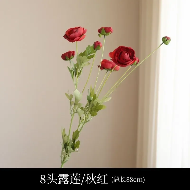 Simulation flower 8 heads camellia, living room small Lulian fake flower indoor dining table coffee table decoration