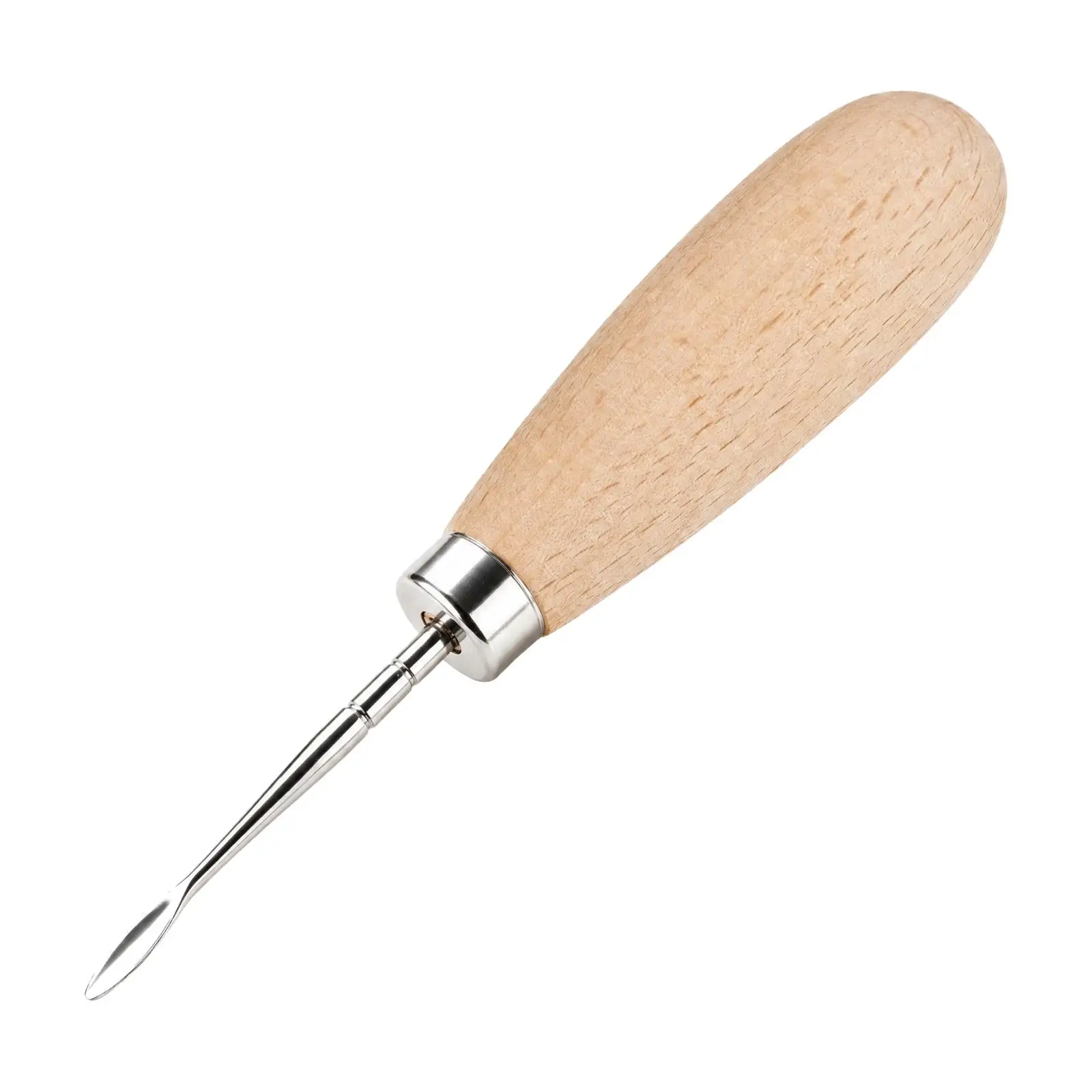 Stainless Steel Jewelry Polishing Scraper with Wood Handle for Precision Ring Bracelet Detail Refinishing