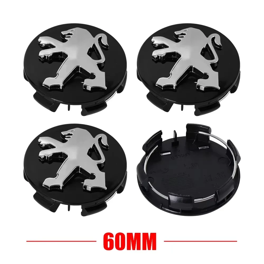 Peugeot Series 60mm Wheel Rim Center Hub Caps Car Logo Emblem Tire Cover Badge Decor For 206 307 308 408 508 view 5