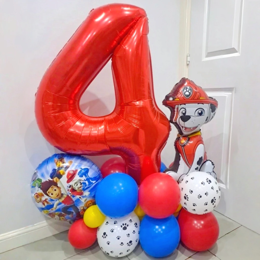 Conjunto de Balões de Alumínio de Decoração de Aniversário do Patrulheiro Canino Ryder Chase Skye Marshall, Suprimentos para Festas Infantis