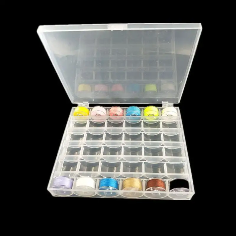 36 Grid Plastic Bobbin Storage Box Dustproof Clear Organizer for Sewing Thread Spools Household Needlework DIY Craft Projects