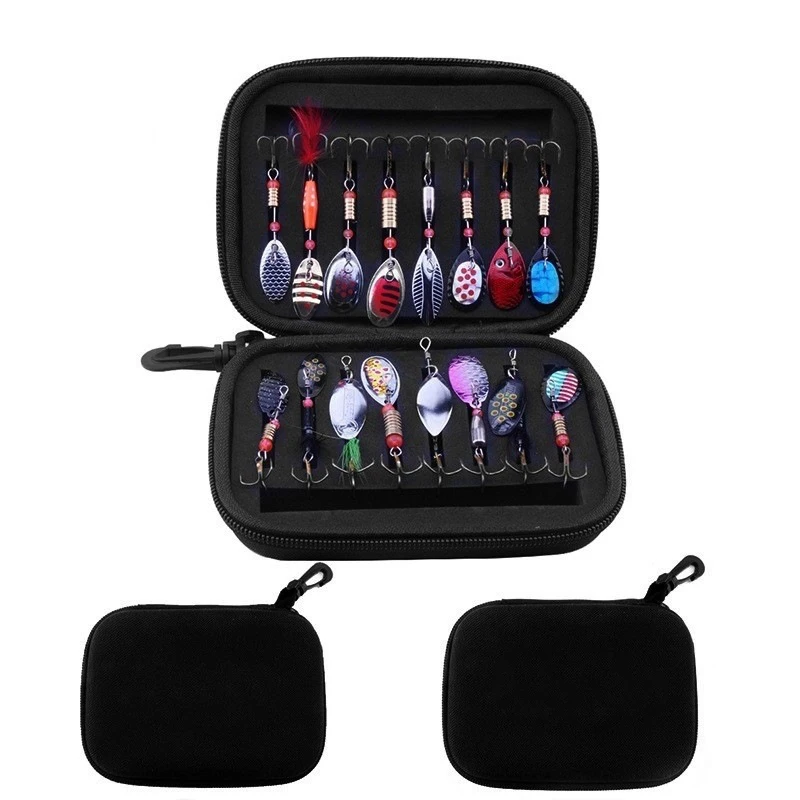 EVA Bait Wallet Binder for Fishing Tackle Waterproof Hard Shell Lure Storage Case Hook Organizer Bag for Spinnerbaits Flies Jigs