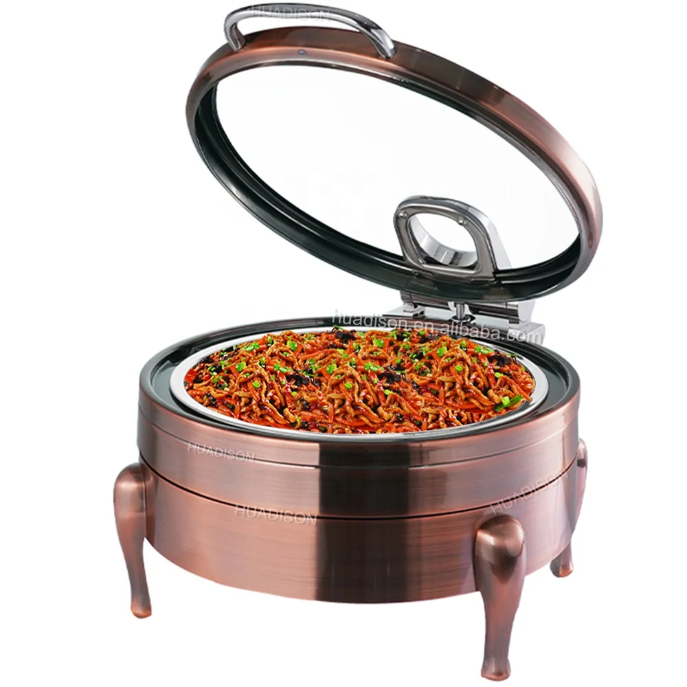 Hotel Restaurant Supplies Cheffing Dishes Buffet Catering Stainless Steel Copper Chafing Dish Buffet Food Warmer