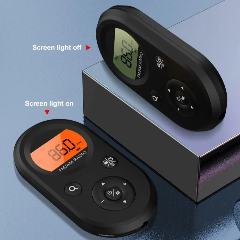 Mini Personal Pocket Radio Best Reception Stereo Earphone Rechargeable AM/FM Radio Digital Trans Long Battery Life