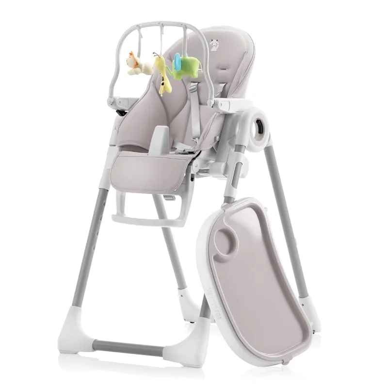 Sweety Fox Baby High Chair Adjustable to 7 Different Heights - Grey Baby Chair - Silla para Comer de Bebe - Foldable High Chairs