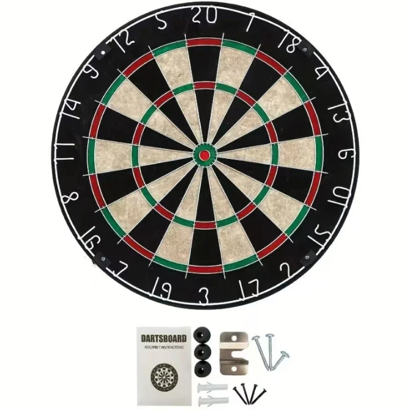 18 Inches Bristle Dartboard Adult Dartboard Set Indoor Dartboard Family Dart Board Game Home Portable Dart Target 6 Random Dart