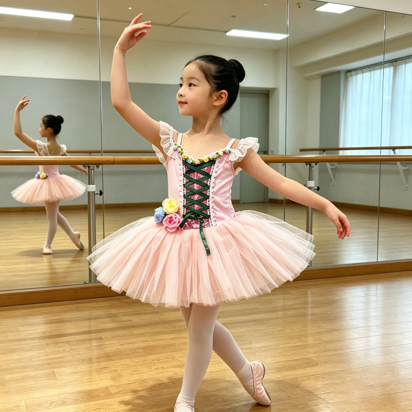 pink-professional-ballet-skirt-three-dimensional-flower-festival-performance-costume-swan-dance-dress-fluffy-ballet-dress