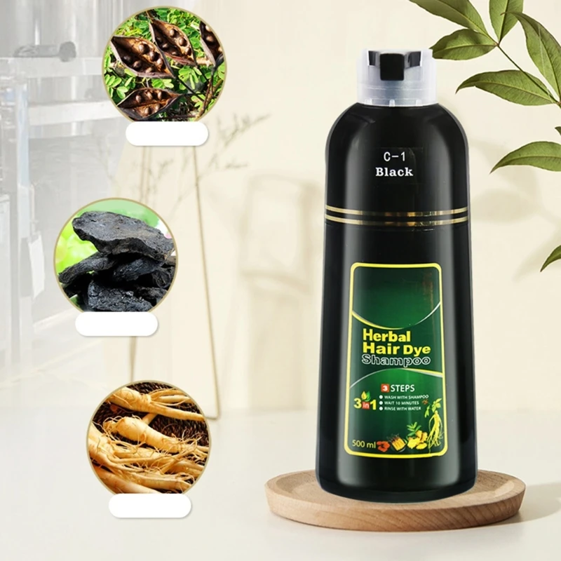 

Y1UF шампунь для черных волос для белых волос, натуральная травяная добавка для черных волос, обогащенная растениями цветная