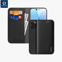 DUX DUCIS Premium Natural Genuine Flip Leather Wallet Cace For iPhone 16 ProMax Magnetic skin Card Slot shockproof Phone Cover