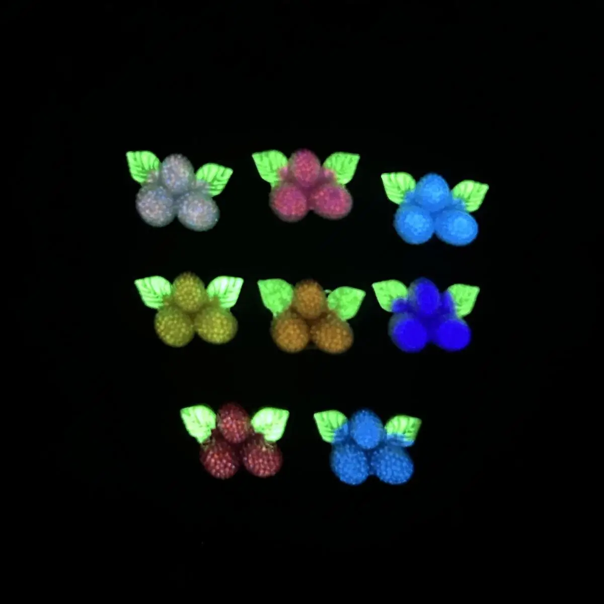 50 Uds. Novedad, dijes luminosos de resina para uñas de Bayberry, cadena de Bayberry simulada creativa, decoraciones artísticas para uñas DIY, horquillas