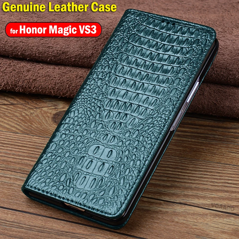 Magnetic Front Screen wake up Sleeping Funda for Honor Magic VS3 Case for Honor Magic VS3 Genuine Leather Flip Case Cover