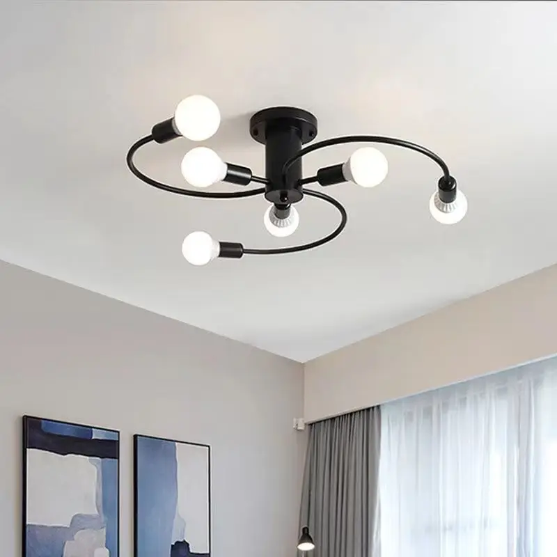 Lampada da soffitto moderna semplice lampada a sospensione moda lampadario a LED per soggiorno decorazione camera da letto lampada in ferro battuto