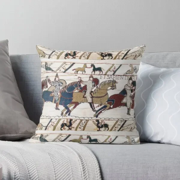 Bayeux Tapestry The Battle of Hastings  Printing Throw Pillow Cover Soft Car Square Anime Fashion Case Waist Pillows Not Include