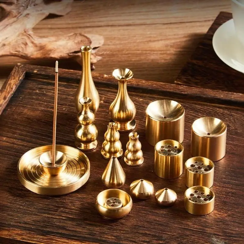New 1Pc Portable Incense Burner Multi Purpose Water Drop Shape Brass Incense Holder Home Office Teahouse Zen Ornament Supplies
