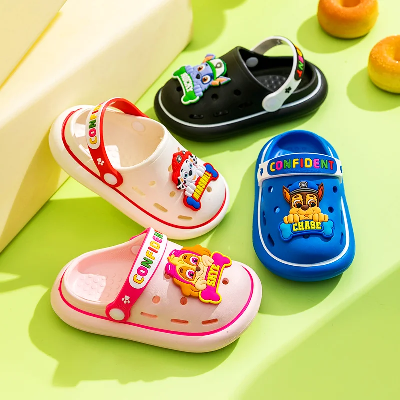 Hot Paw Patrol Kids' Sandals For Boys Girls Anti-Slip Toe-Covered Hole Shoes Baby Soft-Sole Slippers Outdoor Cute Beach Footwear