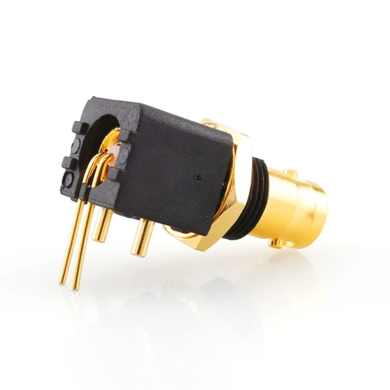 BNC أنثى سوكي الزاوية اليمنى PCB-جبل موصل محوري RCA أنثى المقبس محول 90 درجة مسح الفيديو المقبس