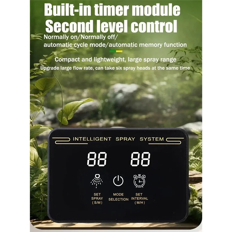 

A20F-Smart распылительная система Wi-Fi умный комплект для полива с прецизионной медной распылительной головкой для увлажнения и удаления пыли для рептилий