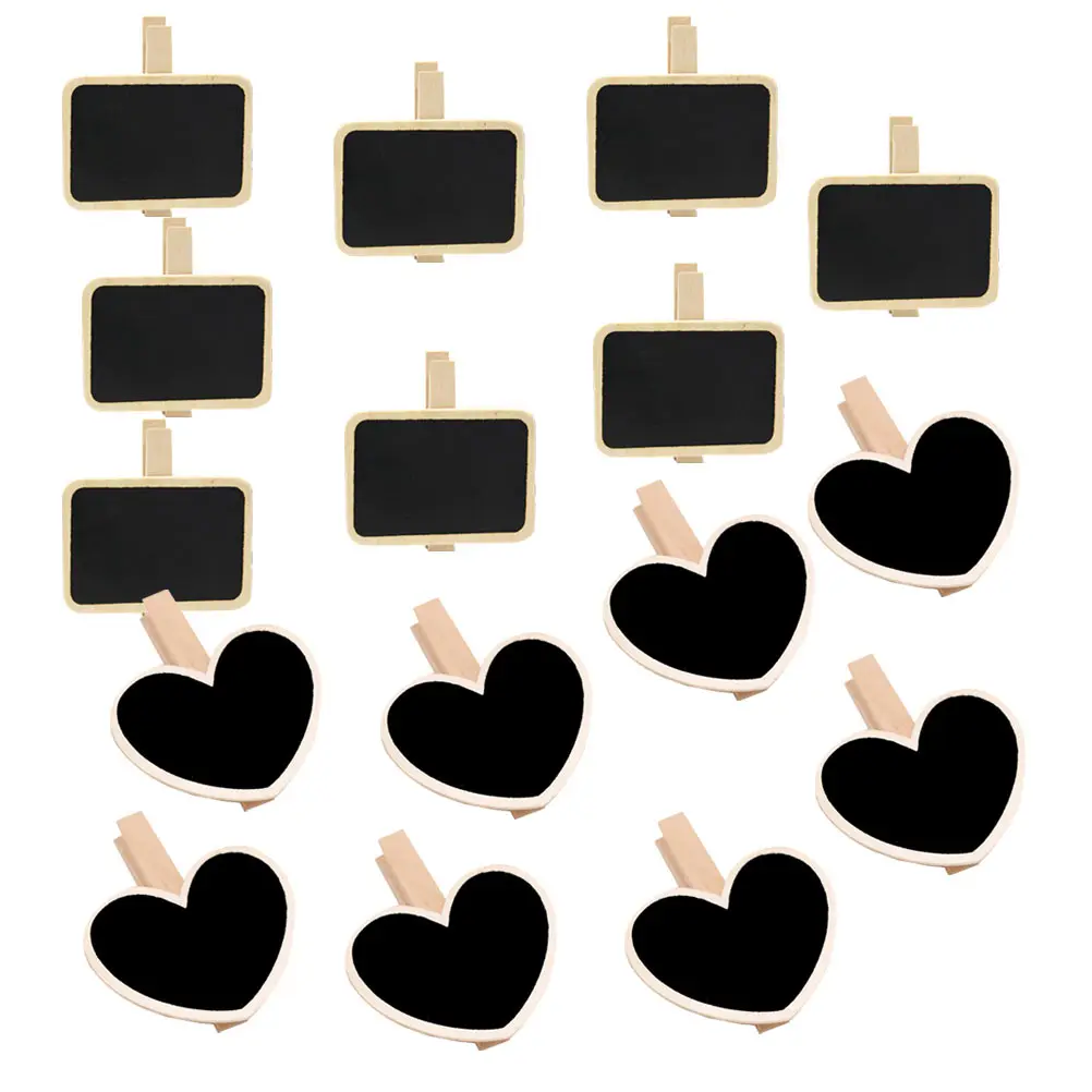 16 Pcs Clothespin Small Wooden Blackboard Clip Office Chalkboard Decorations for Parties