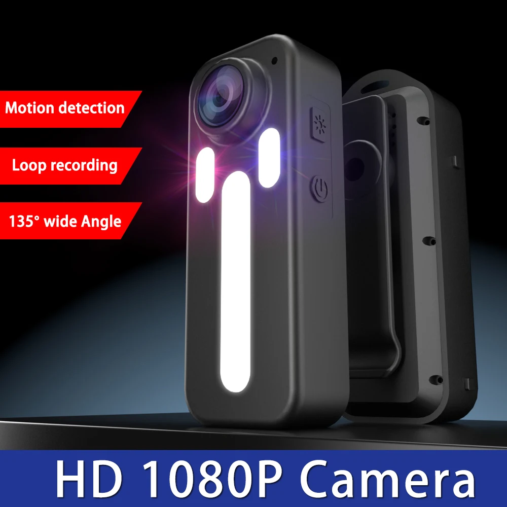 Mini Body Camera HD 1080P Night Vision Dual Flash Magnetic Back Clip Recorder Mini Camera Recorder Long Battery Life Camera