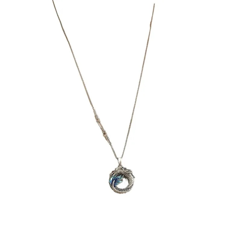 

Ретро полый шелковый дракон кулон ожерелье легкий роскошный национальный стиль литературная цепочка на ключицу ювелирные изделия