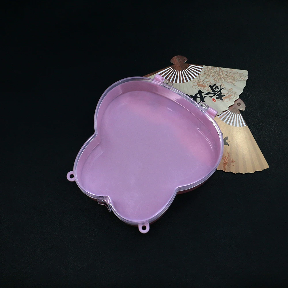 

Pink Plastic Jewelry Packaging Boxes Cute Bear Shape Transparent Flip-top Storage Tools For Storing Handmade Jewelry Accessory
