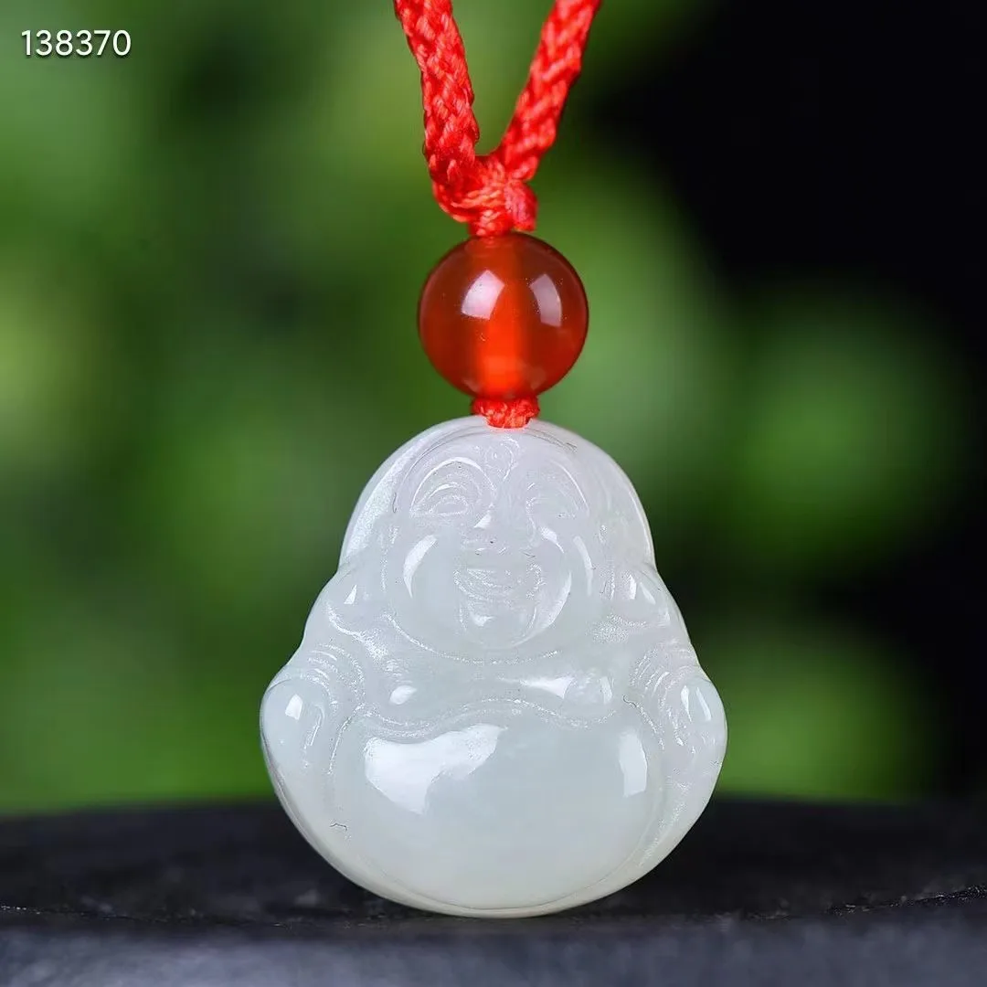 

New Natural 100% real Sterling Silver necklace mosaic white hetian jade the Buddha pendant jewellery for woman gifts Bless peace