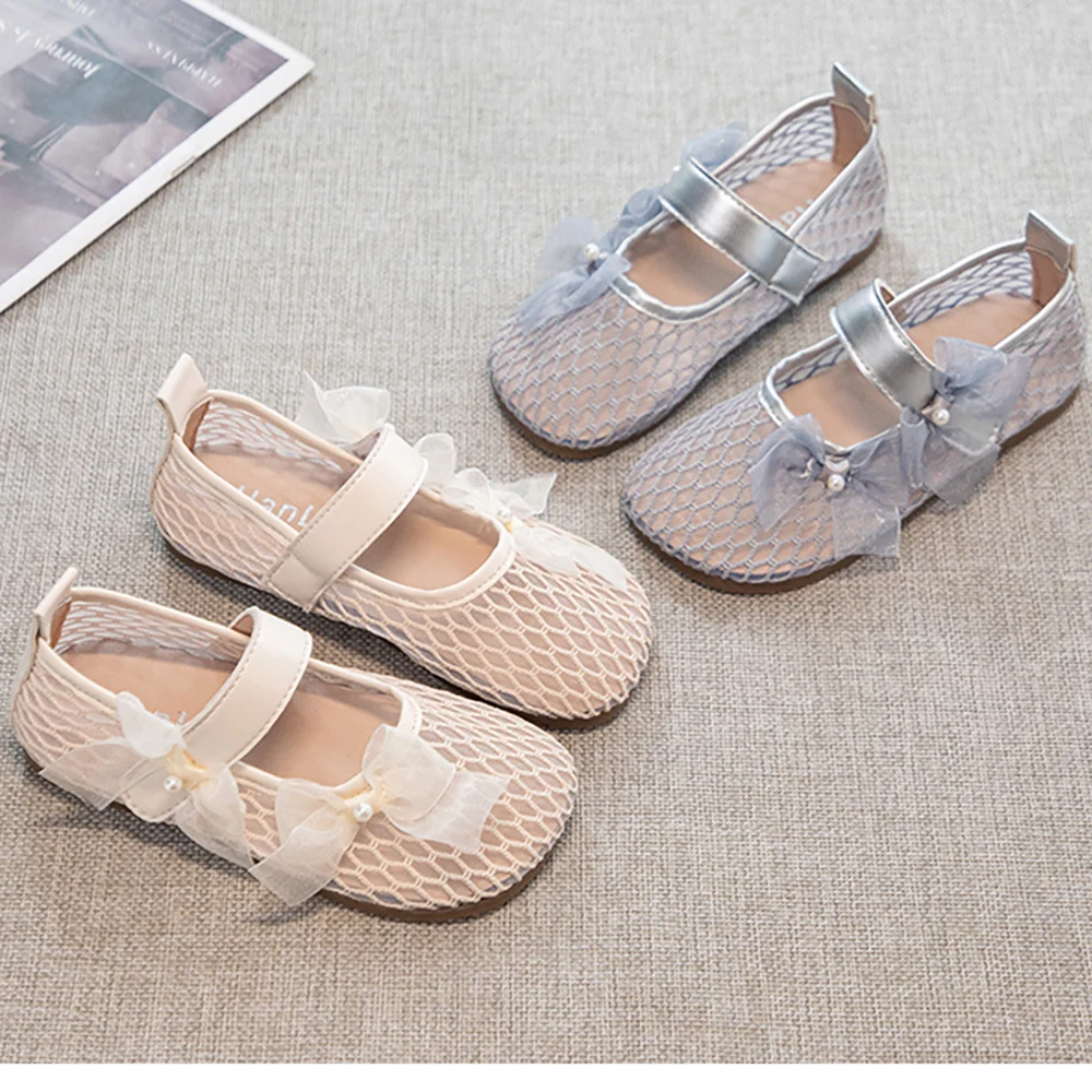 

Princess Summer Sandals For Girls Mesh Breathable Lightweight Perform Dance Footwear For Girls Anti-slippery Ballet Shoes Girls