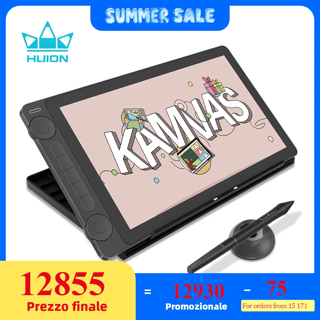 Huion Kamvas 13 (Gen 3) Graphics Tablet with Screen Pentech 4.0 16K Levels Pressure Pen display Dual Dials 5 Press Keys