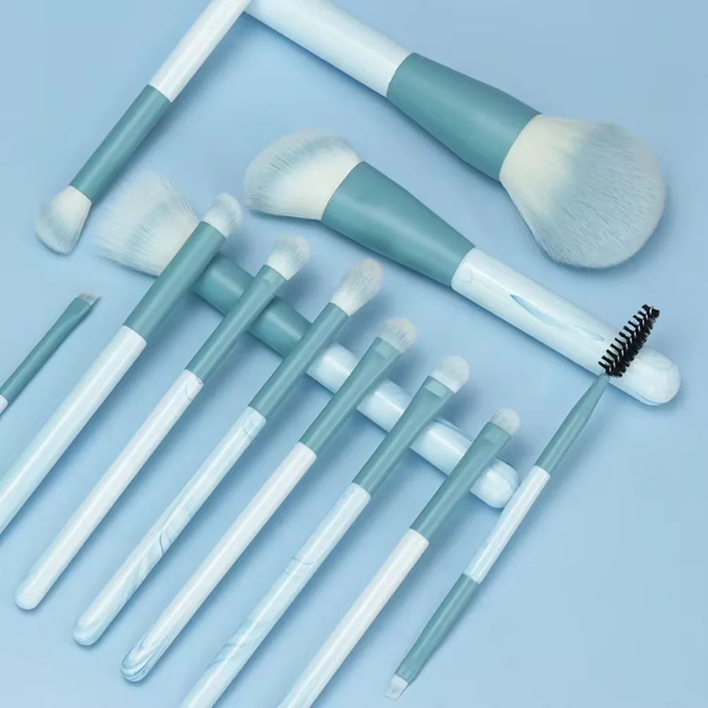 12 プロフェッショナルメイクブラシソフトポータブルメイクブラシファンデーションブラッシュパウダーアイシャドウコンシーラーブレンドメイクアップツール