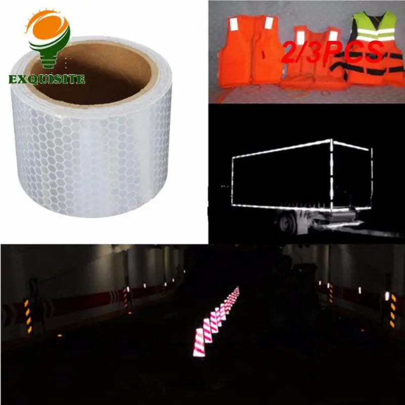 2/3PCS Car Reflective Tape Universal Reflector Protective Tape Strip Film Durable Car Interior Accessories