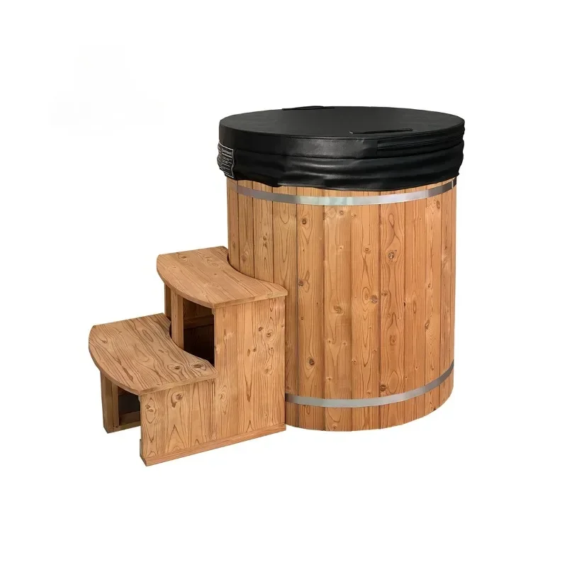 

Hot Salesvertical Outdoor Wooden Outdoor Wood Cold Hard Plunge Tub Ice Bath Tube With Cove