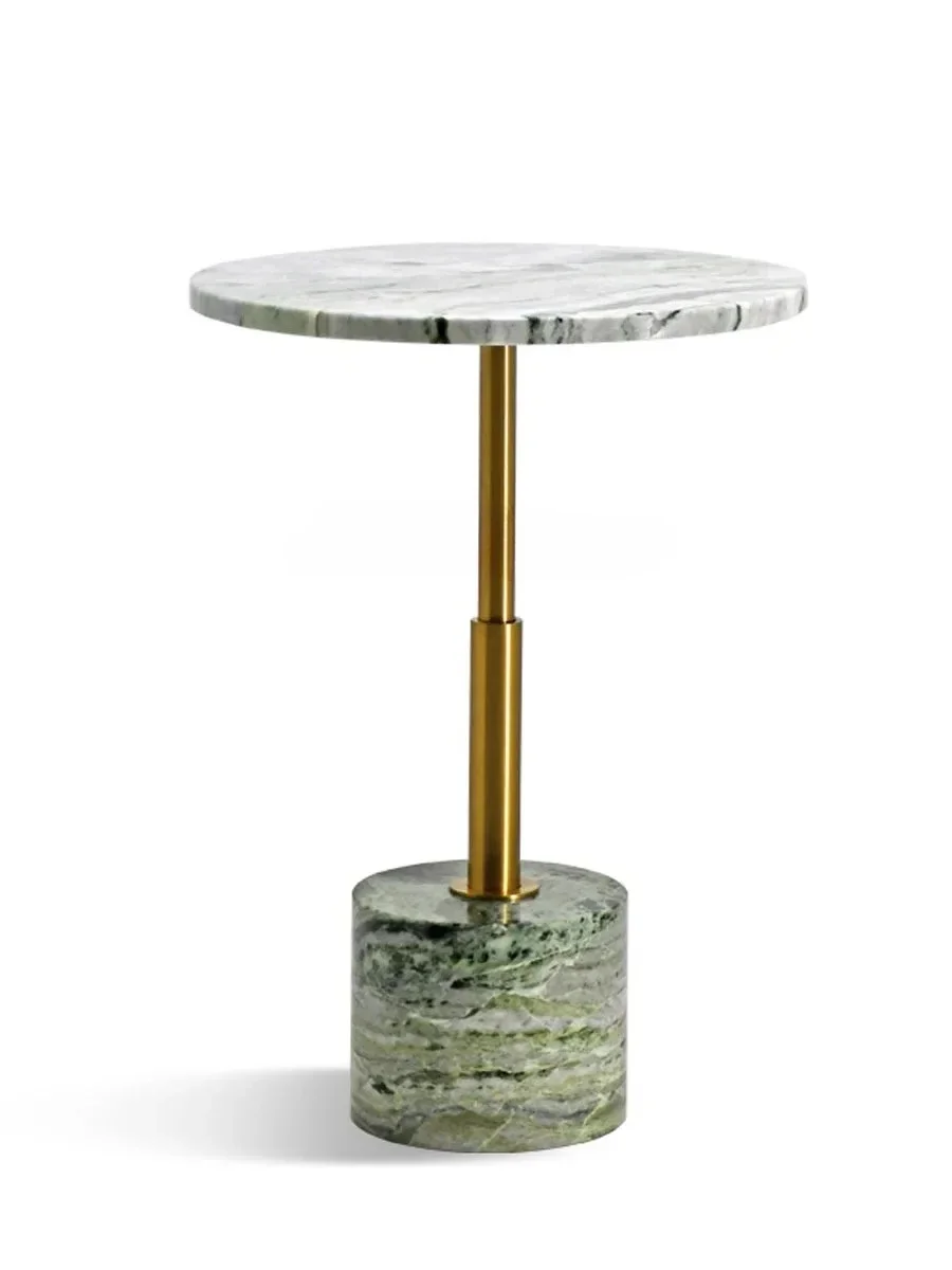 A  Light luxury marble round sofa edge multi-functional metal simple side table small apartment
