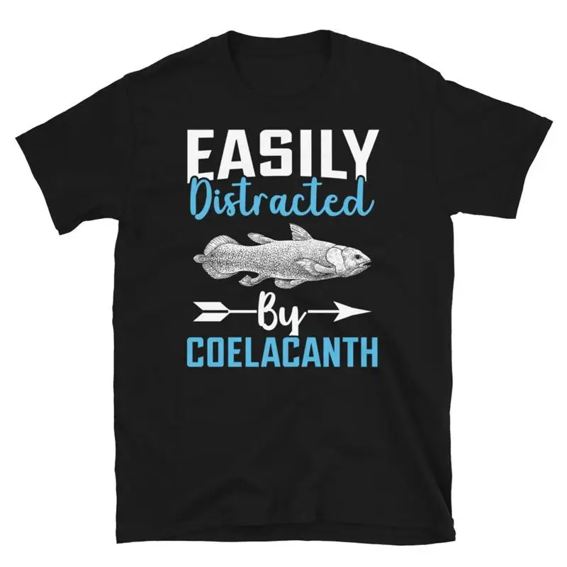 Easily Distracted by Coelacanth Aging Novelty Short Sleeve Unisex T Shirt