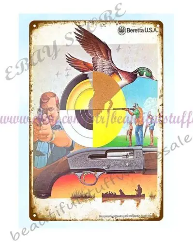 1985 hunting mallard duck Firearms metal tin sign new bedroom design