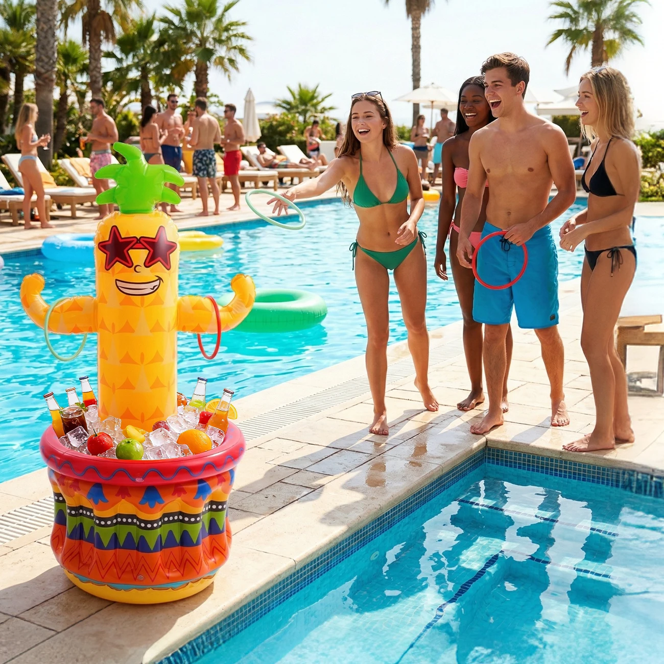 1PC Inflatable pineapple cooler, inflatable drinks cooler, ideal for summer swimming pools and Hawaiian-themed parties