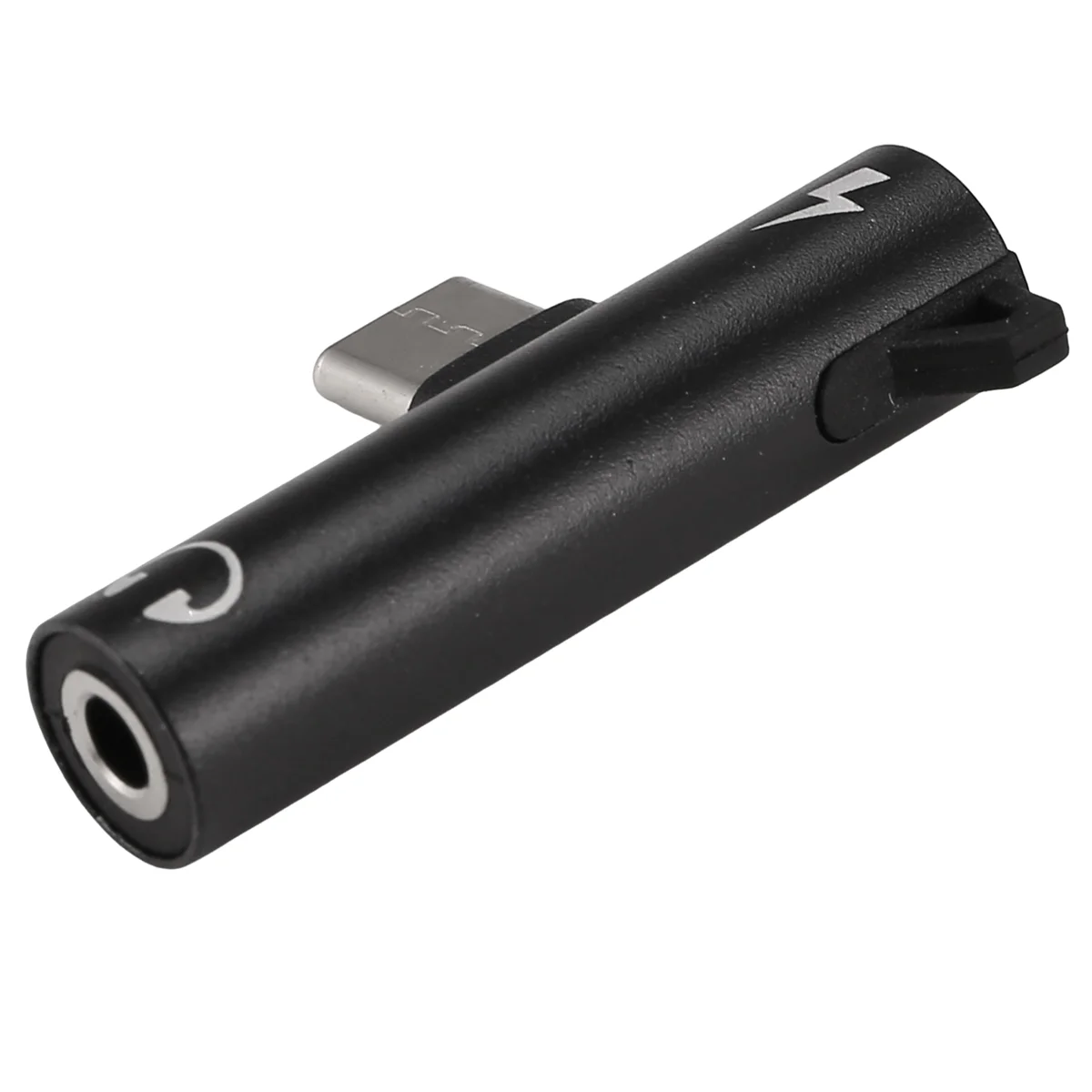 SMIEA Type-C Audio Adapter Hook Call Music Charging 2-in-1 3.5mm Round Hole Earphone Converter