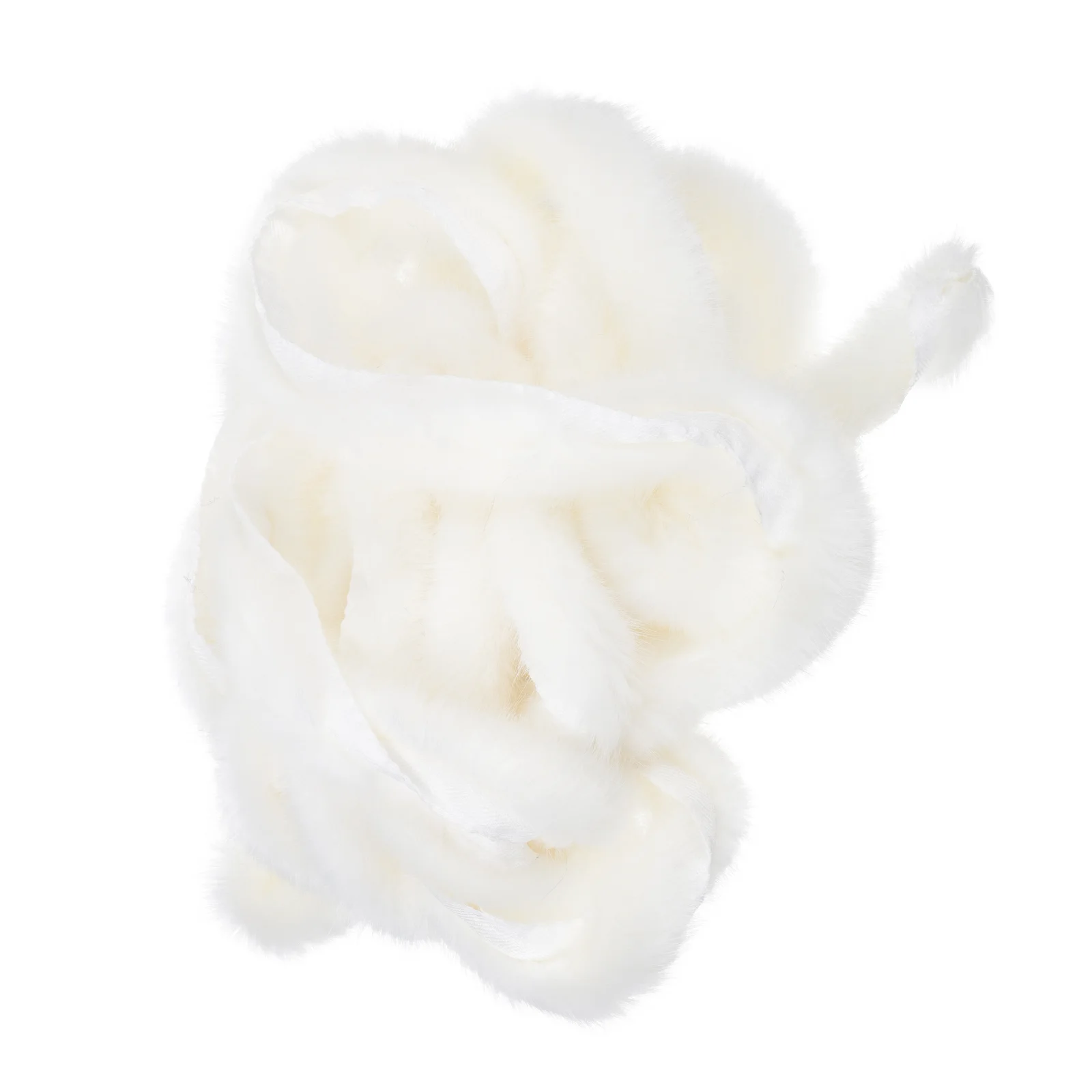 Faux Wool White Ribbon Xmas DIY Craft Supply Traditional Chinese Garment Decoration Fake Fur Trim Artificial Tang Suit