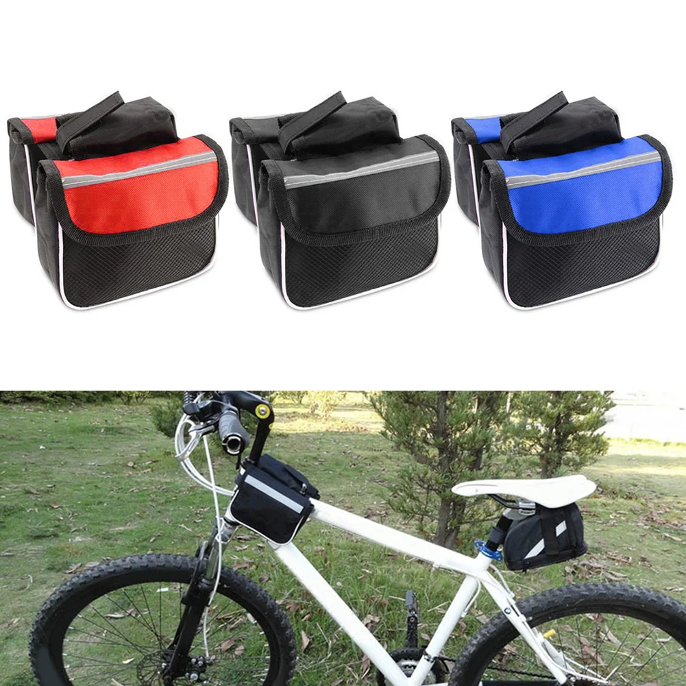 Smartphone Access Handlebar Phone Bag Front Tube Bag 145*110*45mm Size 5.8 Inches Smartphone Easy-touch Design PU Material