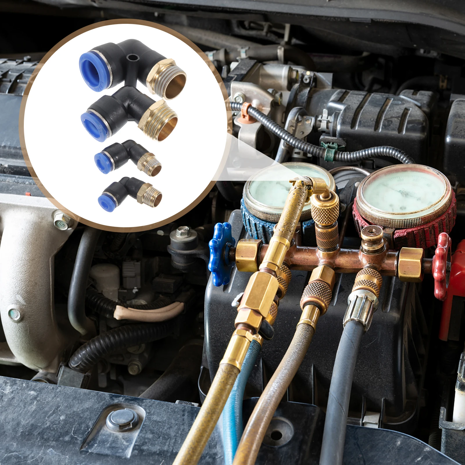 

1 Set Air Hose Fitting Assortment Quick Connect Copper Plastic Straight Coupling For Industrial Projects Air Tool Supply Tube